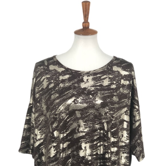 LuLaRoe Gold Bronze Metallic Irma Tunic Top - Picture 2 of 8